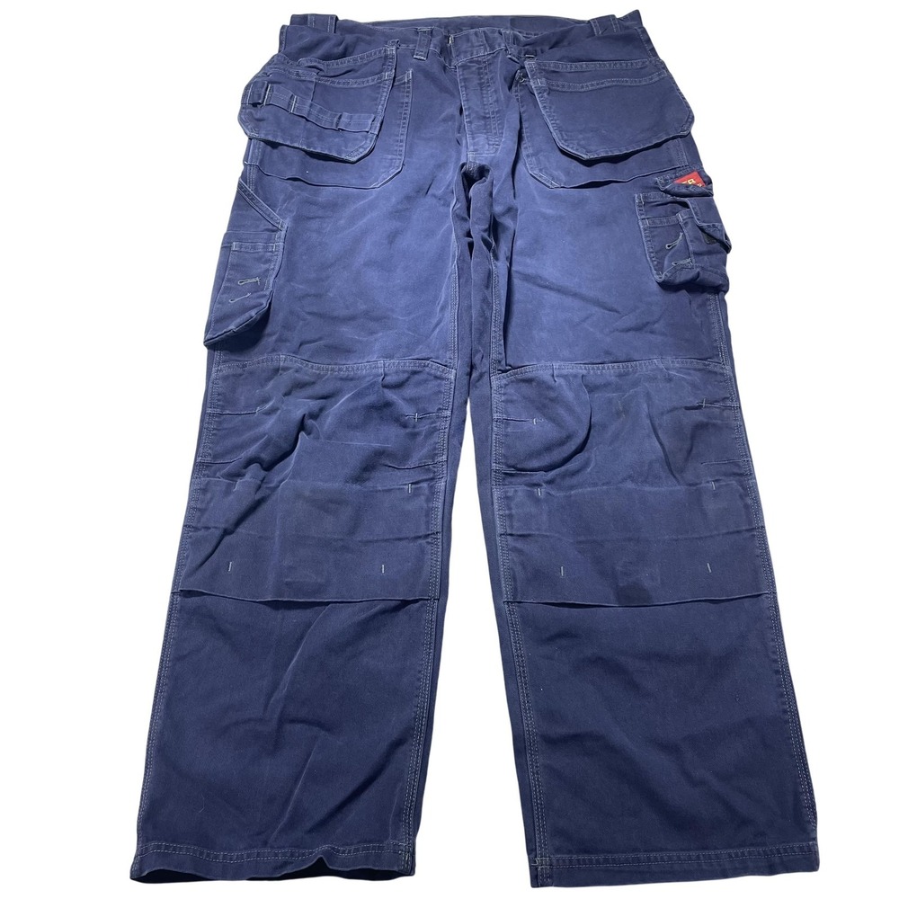 Blaklader Pants Mens 40x32 Blue Flame Resistant Canvas Cargo Workwear Utility